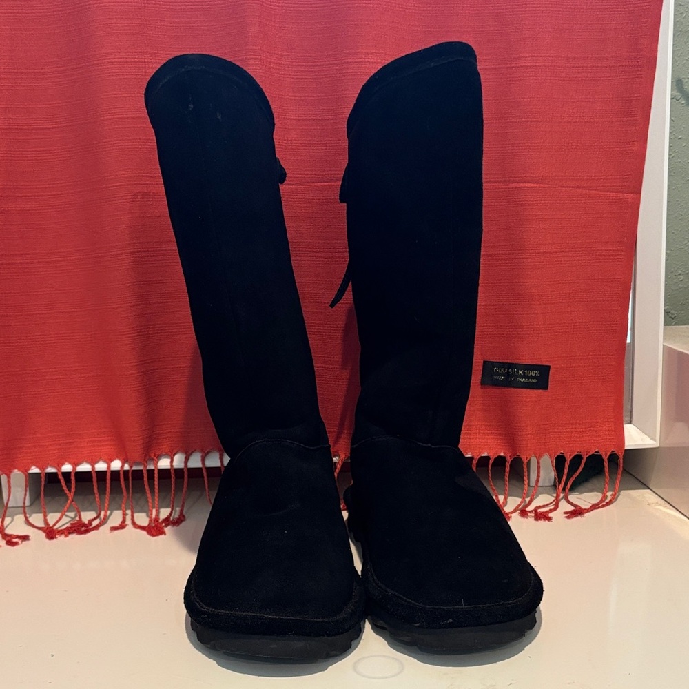 Black Suede Tall BearPaw boots
